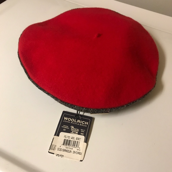 Woolrich Felted Wool Beret John Rich & Bros made in ItalyNWT - Picture 1 of 4